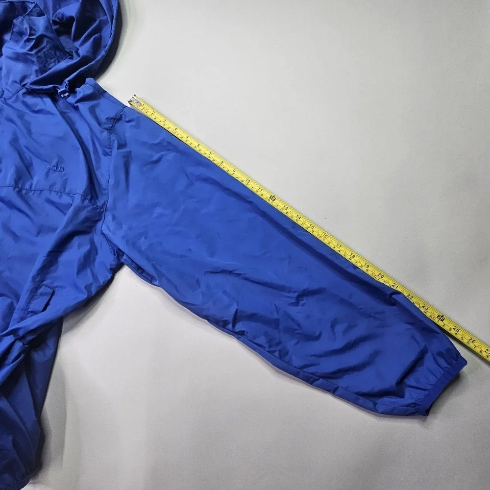 IZOD Golf Men's XL Blue Windbreaker Jacket Full Zip Hooded Performance